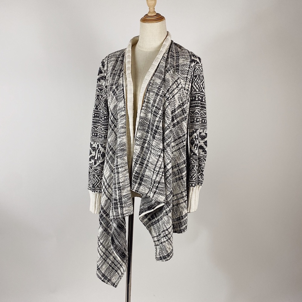 Anthro Tiny Asymmetric Open Front Cardigan Cotton - image 2